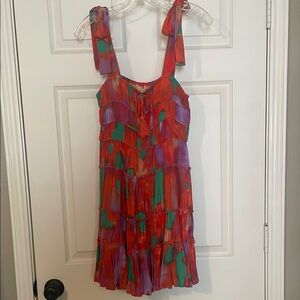Colorful Sleeveless Dress with Tie Straps